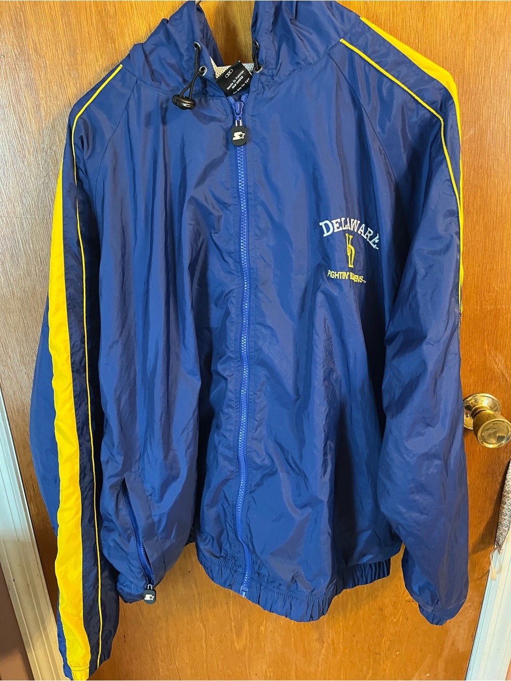 STARTER Blue Windbreaker with Yellow Stripes